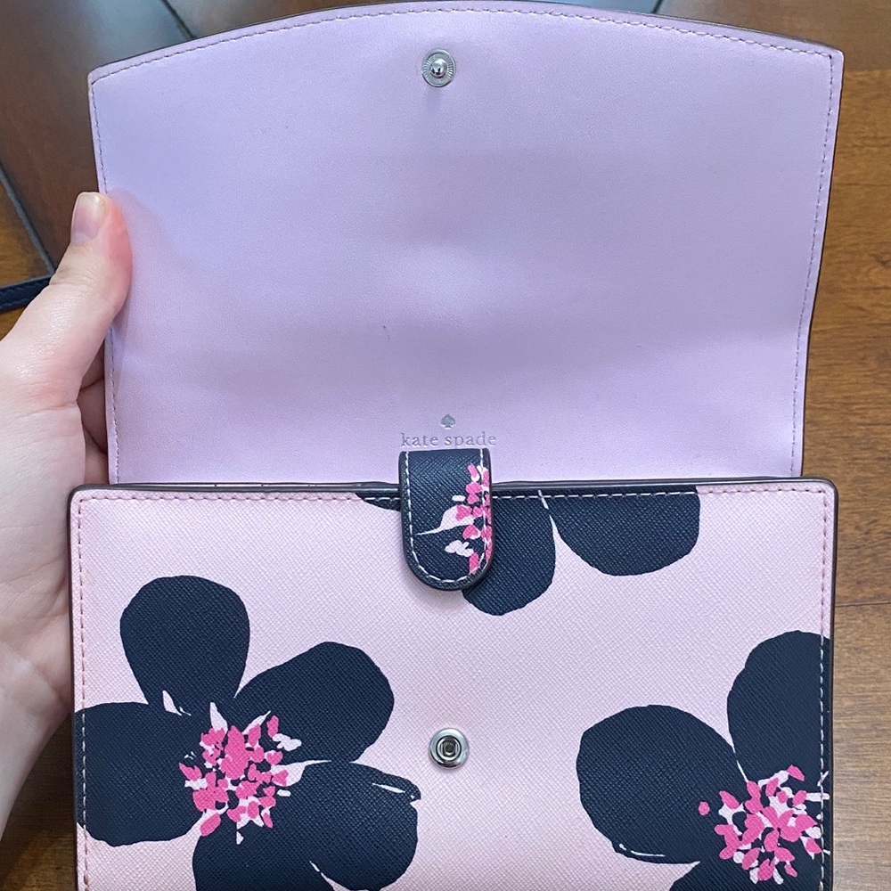 Kate Spade Black and Pink Floral Crossbody Bag - Picture 8 of 12
